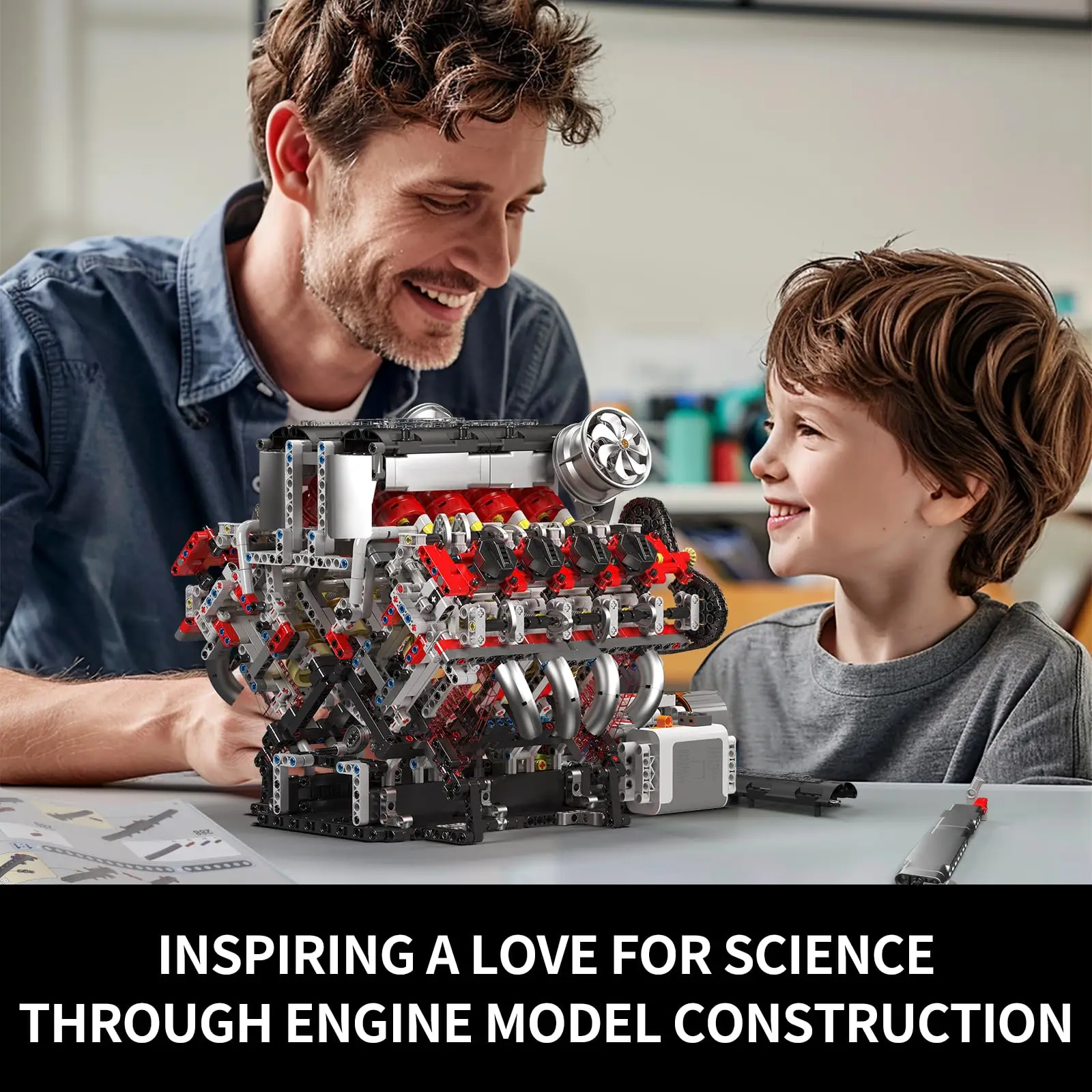 Molde rei 10130 v8 kit modelo de motor 2718 pçs supercar motor crianças adolescentes diy haste brinquedos blocos de construção conjunto adultos coleção presente
