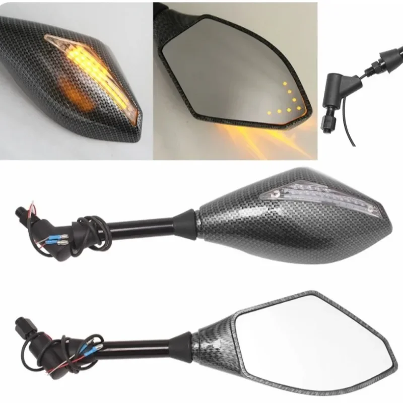 Hot For Hyosung GT125R GT250R GT650R Kawasaki Z750S Ninja 250R 650R 8/10mm Motorcycle Rearview Mirrors LED Turn Signals Lights - view 5