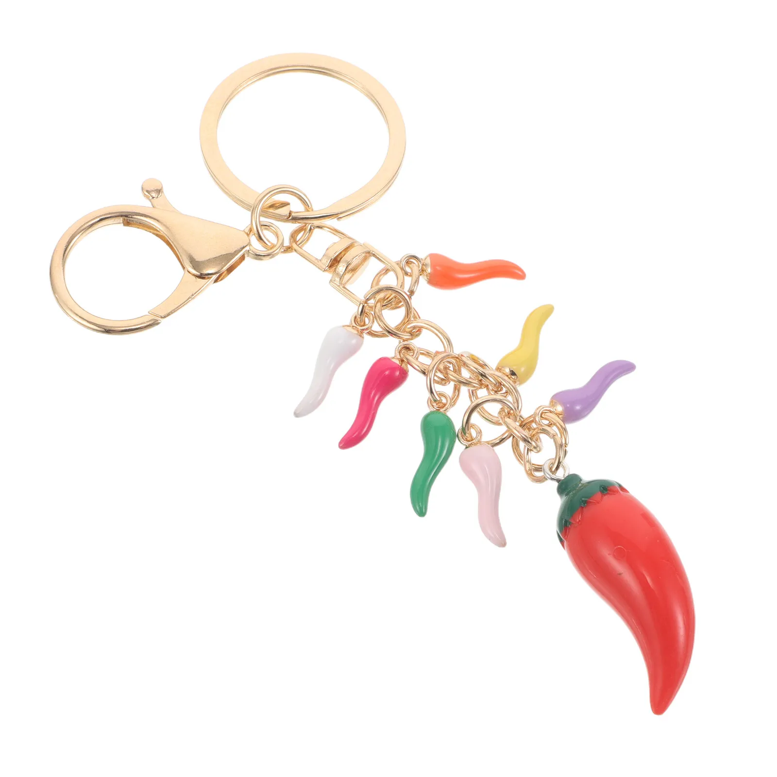 Red Chili Pepper Keychain Cute Resin Vegetable Pendant Charm Mini Simulated Food Bag Hanging Decoration - Kawaii Backpack