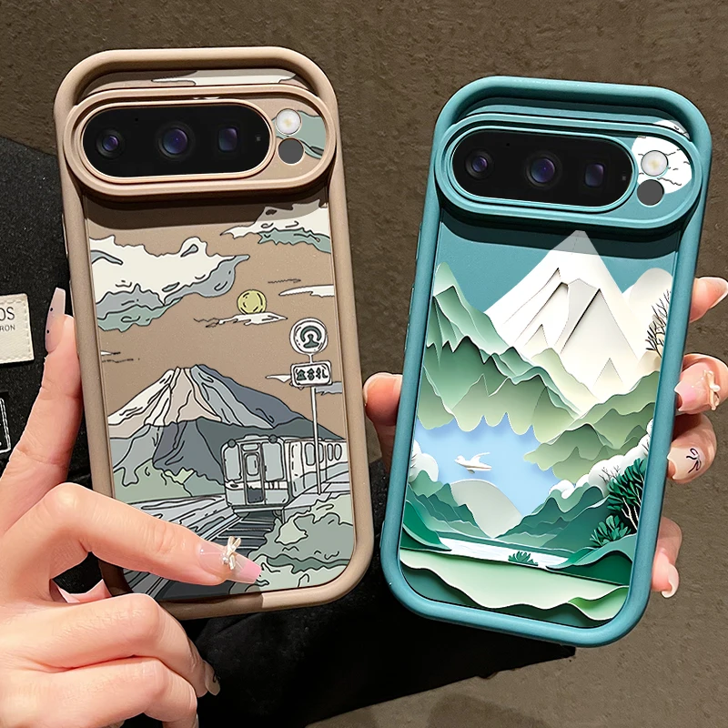 Mountain Road Patterned Phone Case For Google Pixel 10 9 8 7 Pro Pixel 9 10 Pro XL 7A 8A 9A Shockproof Soft Silicone Back Cover view 2