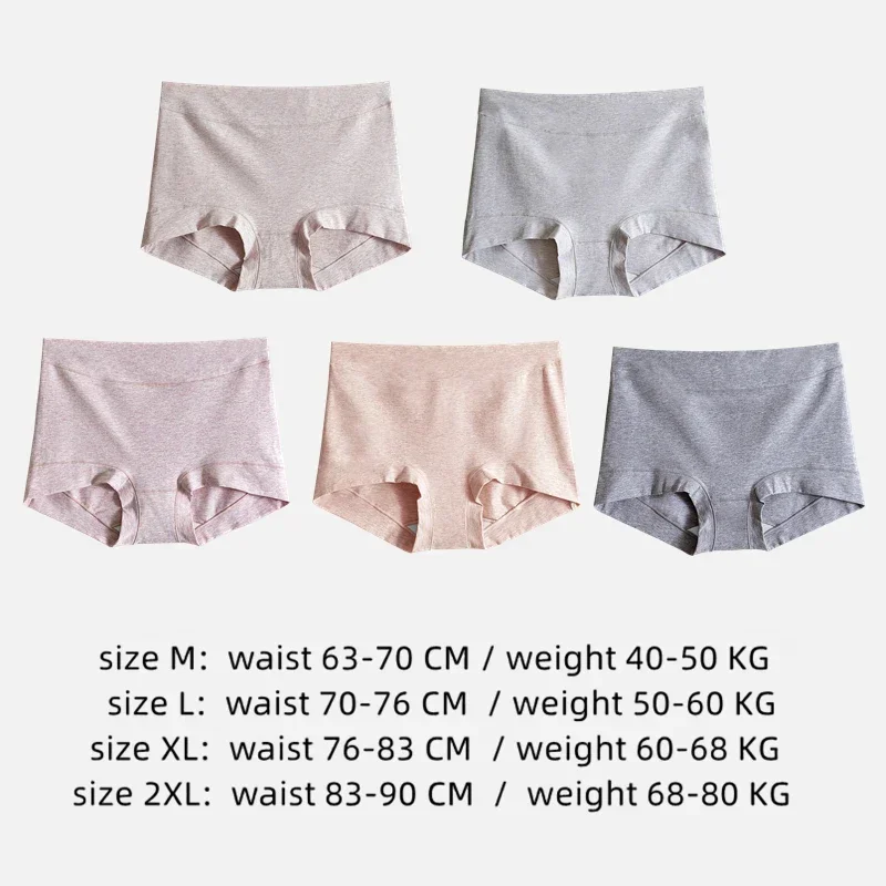 Women Colorful Cotton Panties High Waist Breathable Boxers Shorts Female Comfortable Underwear Sexy Slimming Intimates Lingerie