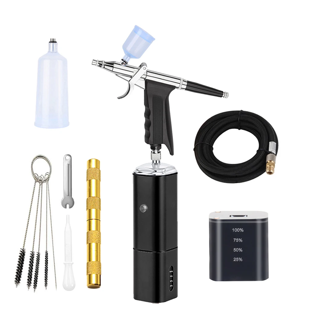 

Professional Mini Cordless Airbrush With Compressor Kit Easy Use Replace Battery High Pressure Barber Car Home Diy Art Design