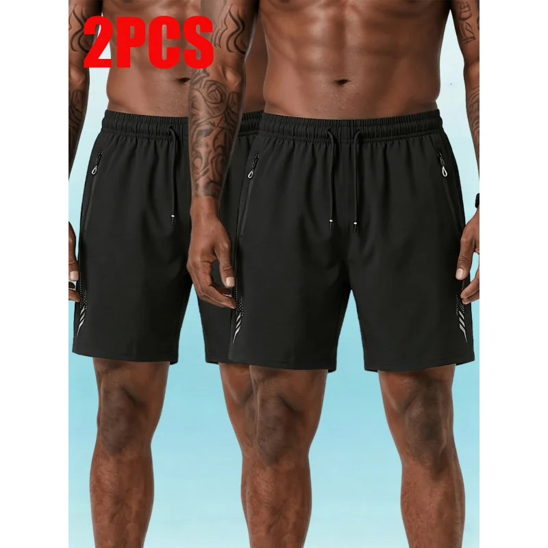 

Men Short Pants Beach 2-Pack Men'S Summer Quick-Drying Sports Shorts With Breathable Loose Fit Running Tennis Cargo Workwear Man