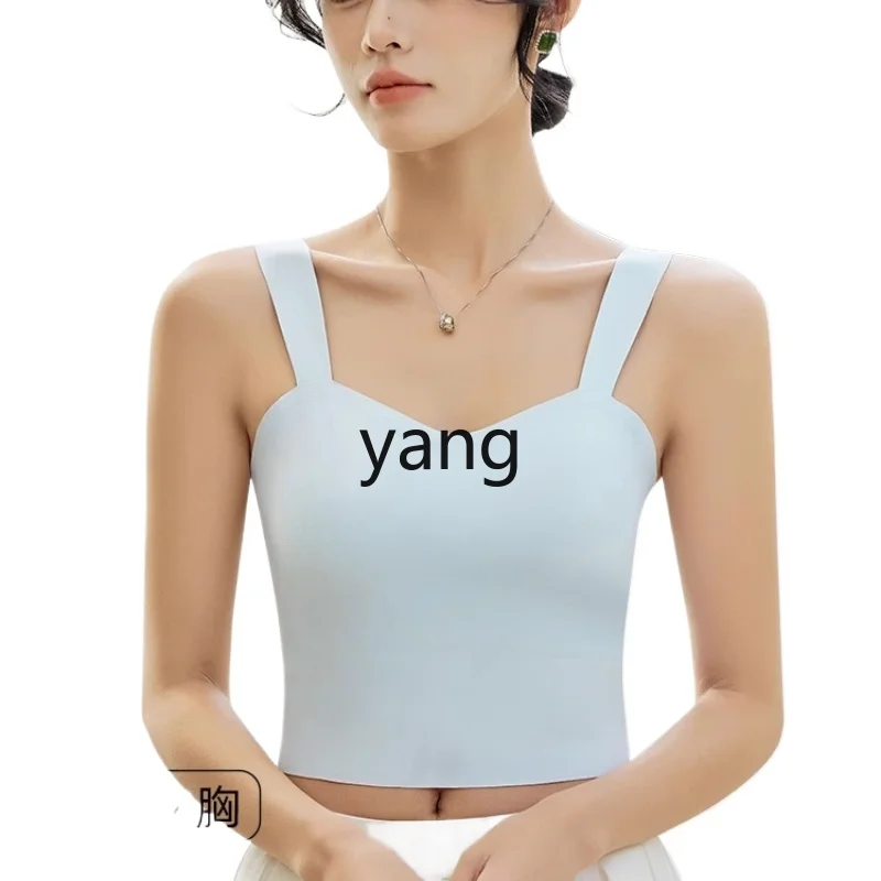 

Yjq suspender small vest women's inner with chest pad integrated summer thin seamless outer wear beautiful back