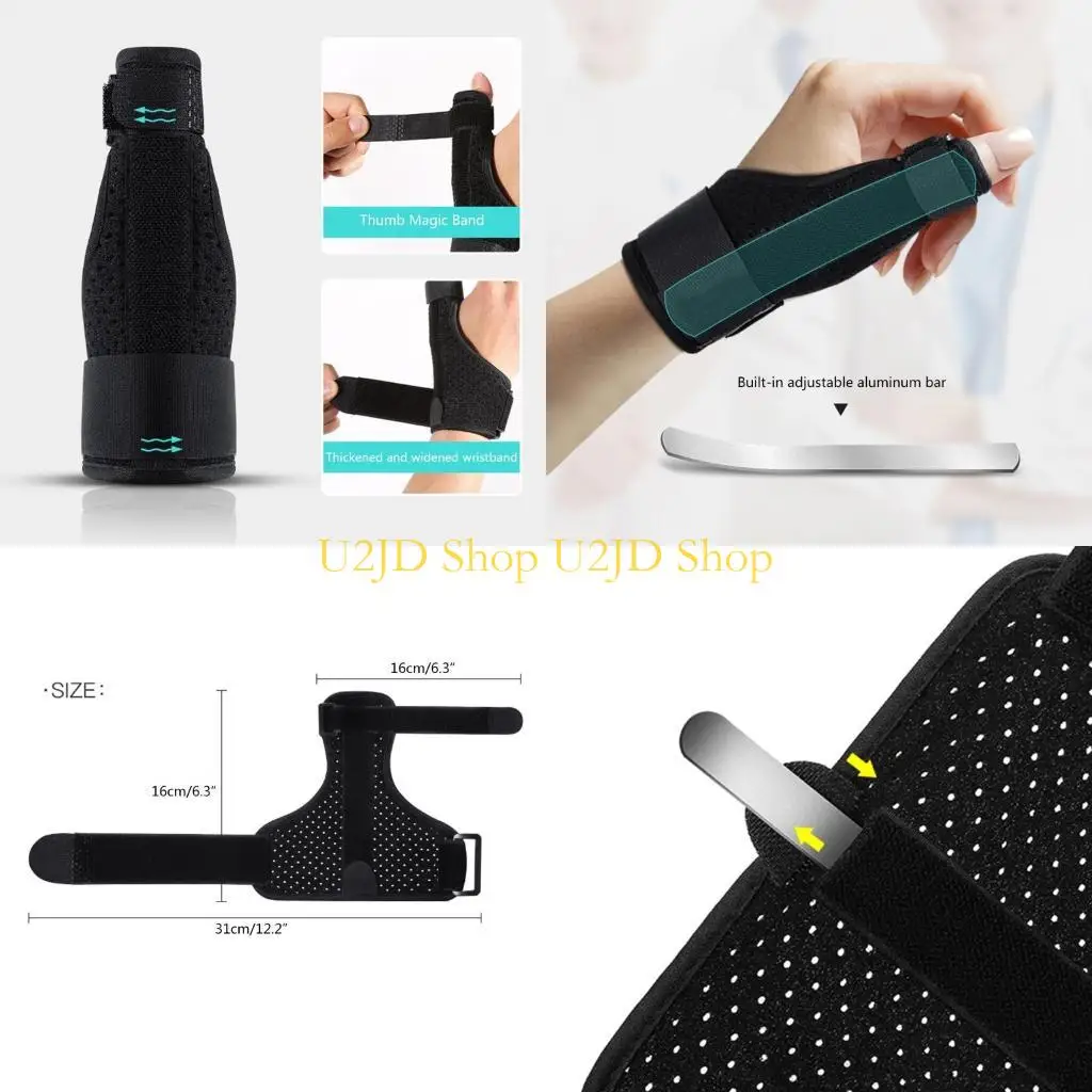 

U2JD Thumb Splint Support Brace for Tenosynovitis Tendonitis Trigger Thumb Immobilizer Fits Men Women Left and Right