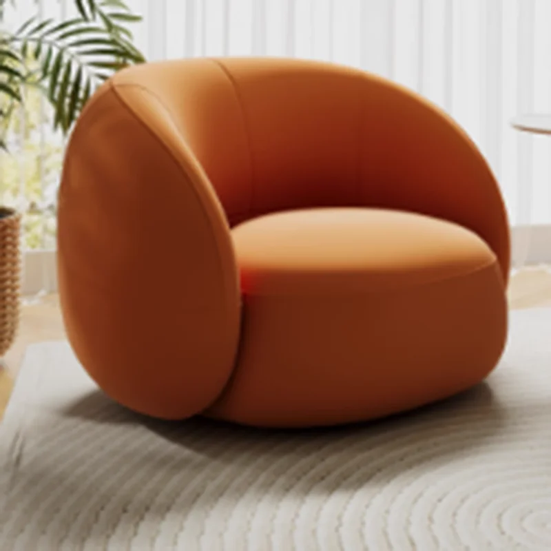 

Orange Luxury Living Room Chairs Classic Unique Cozy Single Design Chairs Lazy Modern Relaxing Fauteuil De Salon Home Furniture