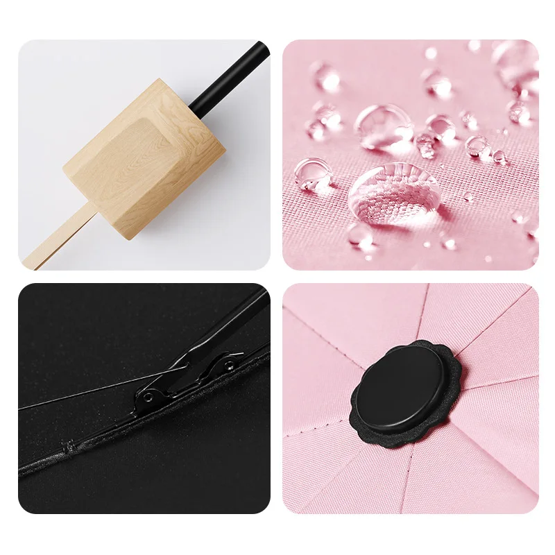 Mini Travel Gradient Color Folding Umbrella Portable Trendy UV Protection Umbrellas 8 Ribs Umbrella Gifts for Women Men