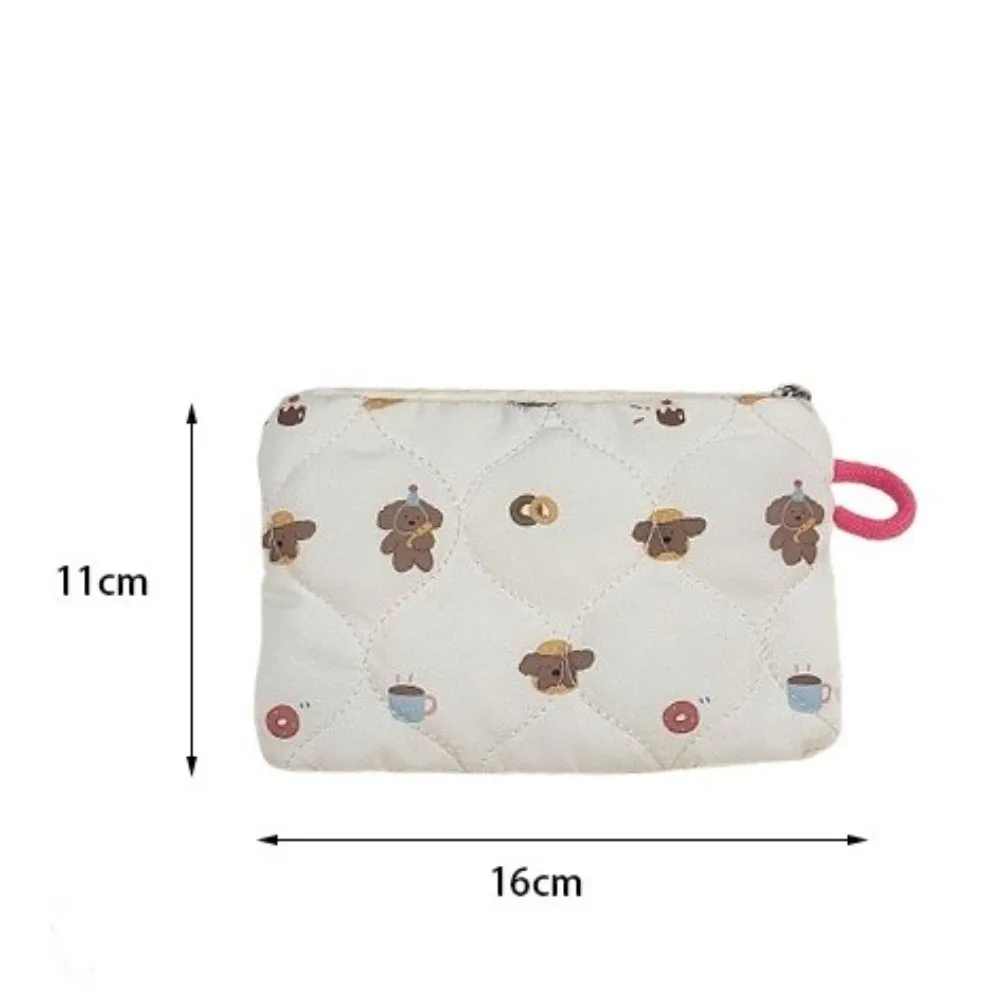 New Polyester Mini Makeup Bag Cartoon Flowers Rabbit Card Storage Earphone Storage Bag Small Travel Bag for Lipstick