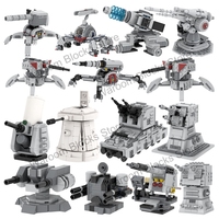 MOOXI MOC Space War Bricks Barbette Gun Artillery Military Weapon Compatible Figures Building Blocks Adult Toys For Children DIY