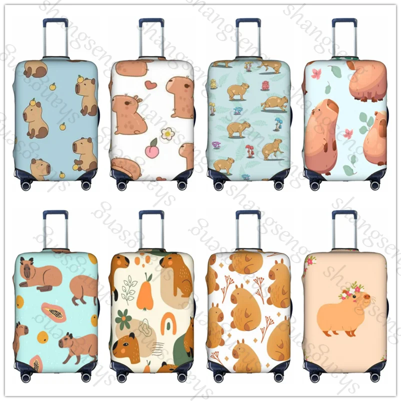 حقيبة واقية لحقيبة السفر كارتون كابيبارا، غطاء حماية مرن، غطاء أمتعة قابل للغسل، 18-32 بوصة #1