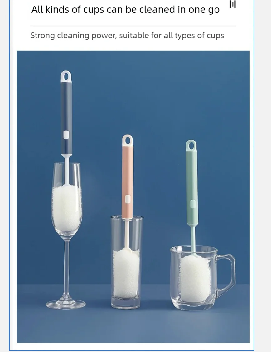 Long-handled sponge insulated cup brush that cleans every corner