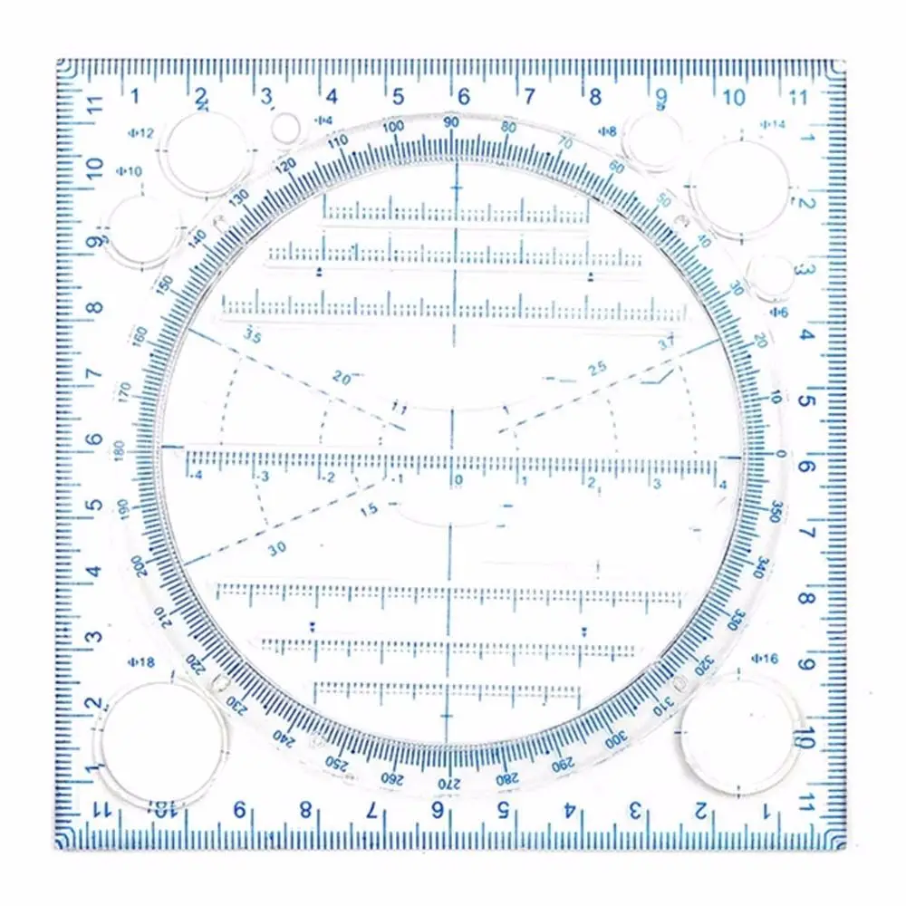 

Ruler Stereo Template Multifunctional Drawing Ruler Geometric Drawing Template Springhall Angle Circle Maker Drawing Ruler
