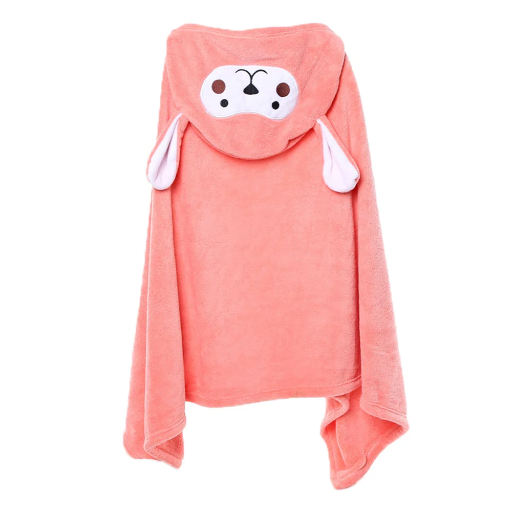 

Children's Bath Towel Cape Kid Cloak Kids Hooded Bathing Beach Coral Fleece Towels