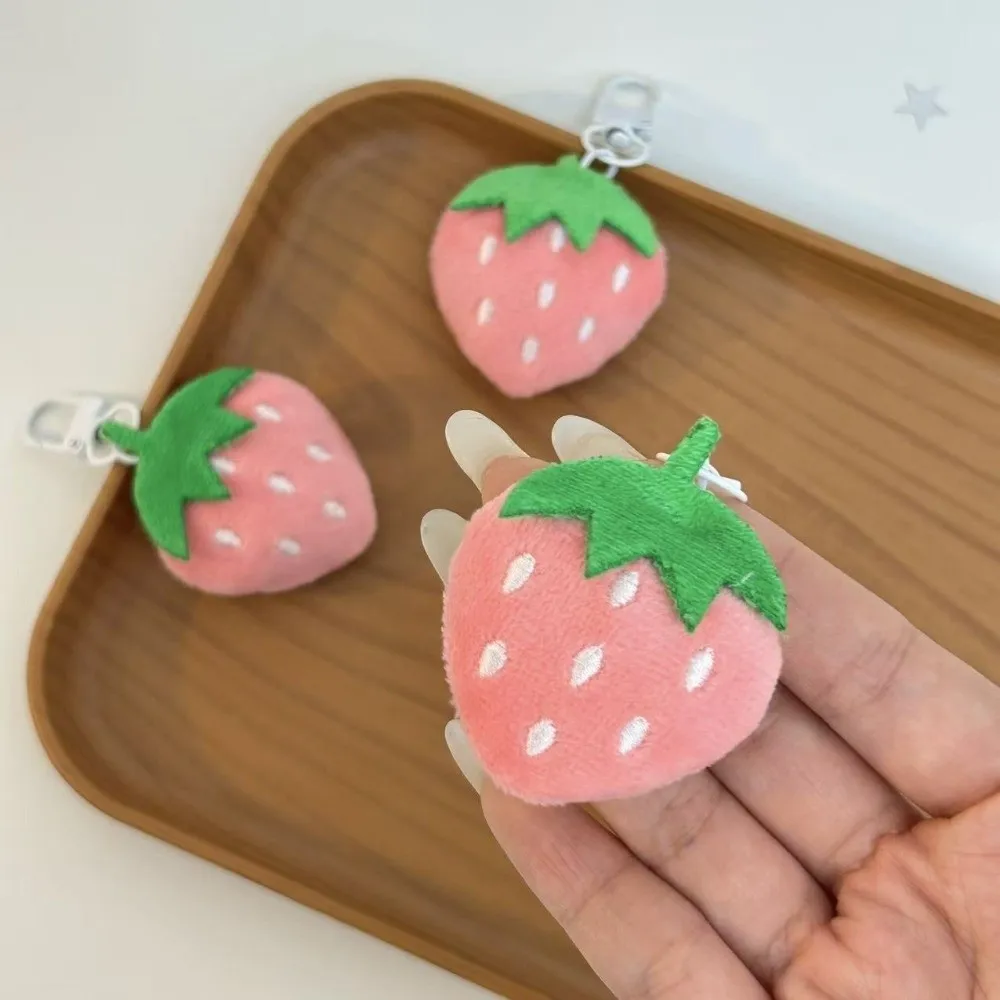 Portable Strawberry Keychain Soft Fruit Fruit Pendant Backpack Charm Key Accessories