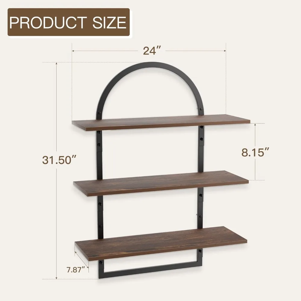 Factory Direct 2026 3-Tier Wall-Mounted Shelving Unit, 24 x 31.5, Suitable for Various Rooms Including Bathroom, Bedroom, Toilet