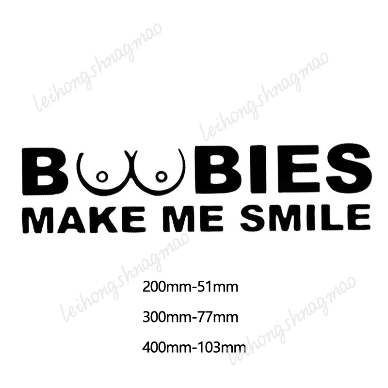 

Funny BOOBIES Make Me Smile Car Stickers for Laptops Bumpers Windows Car Decoration Accessories Vinyl Stickers