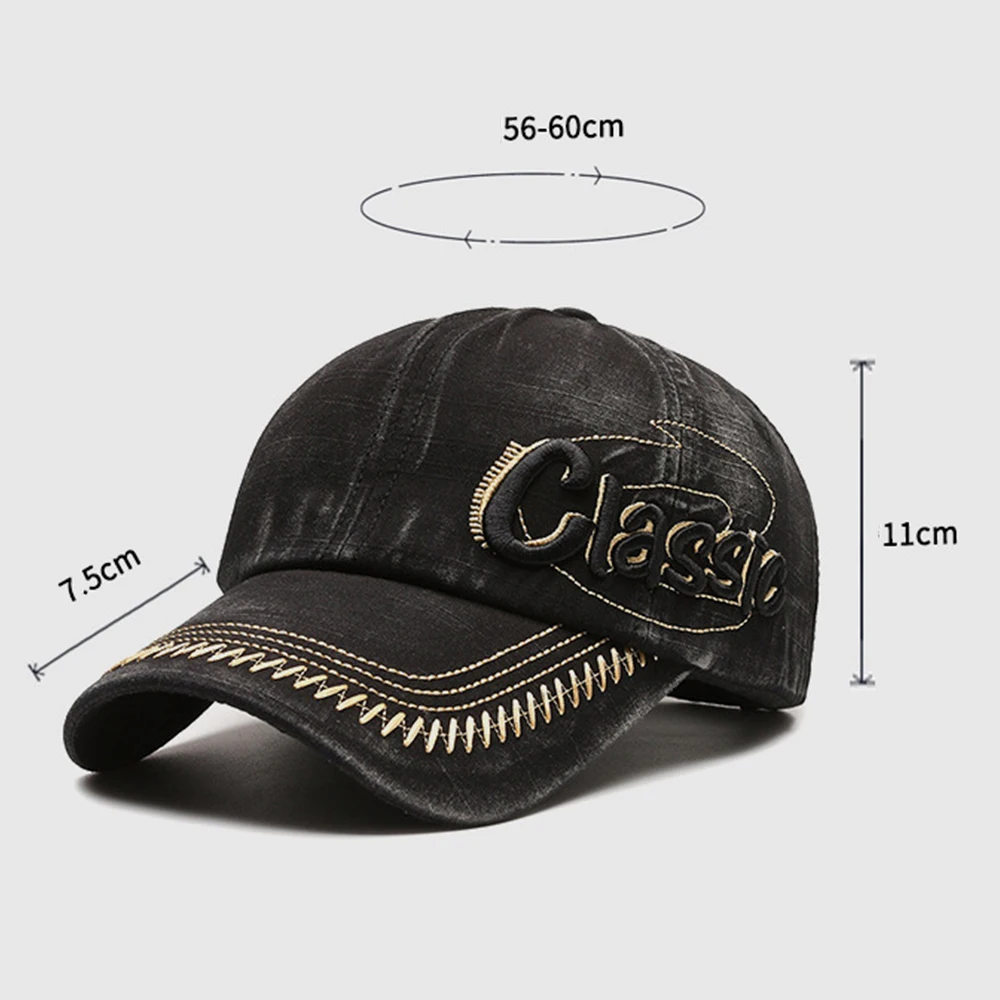 FS 3D Letter Embroidery Women Vintage Denim Cap Black Khaki Brand Baseball Caps For Men Trucker Hat Outdoor Sports Golf Hats