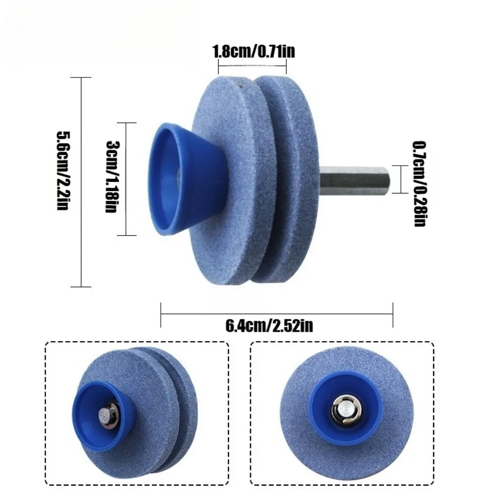 Lawn Mower Blade Sharpener Grinding Wheel Drill Bit 7mm Shaft Multilayer Abrasive Stone for Garden Scythe Axe Knife Sharpening view 6