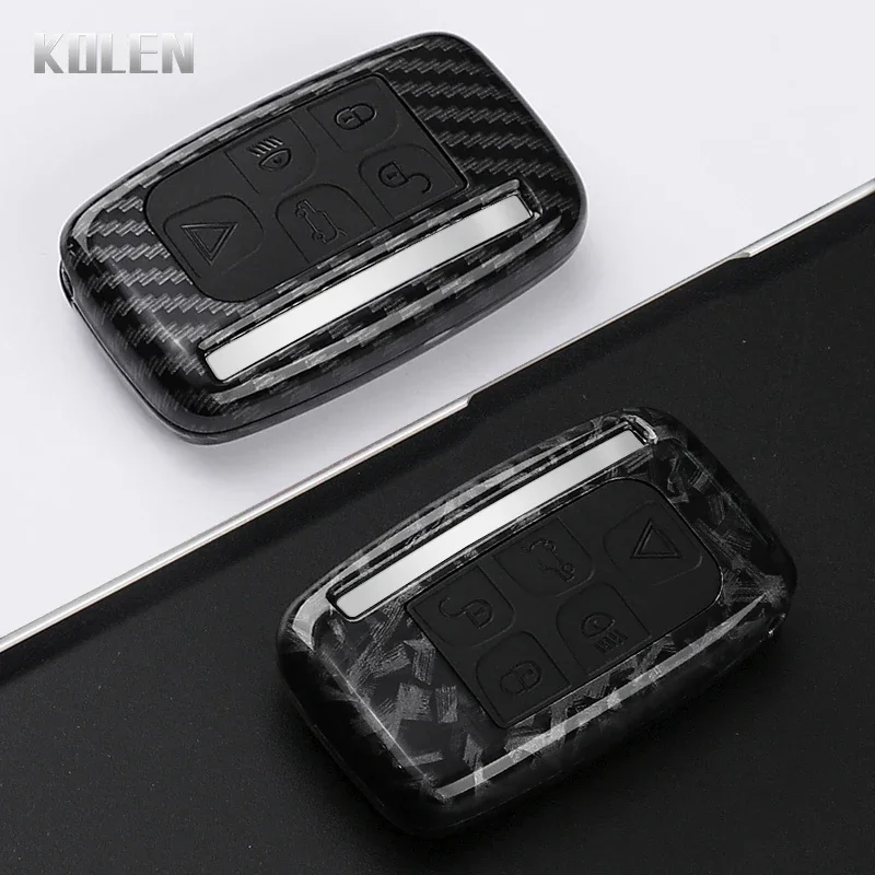 ABS Carbon Fiber Car Key Case Cover For Jaguar XE XJ XF Guitar Land Rover Range Rover Sport Evoque Freelander Velar Discovery 4