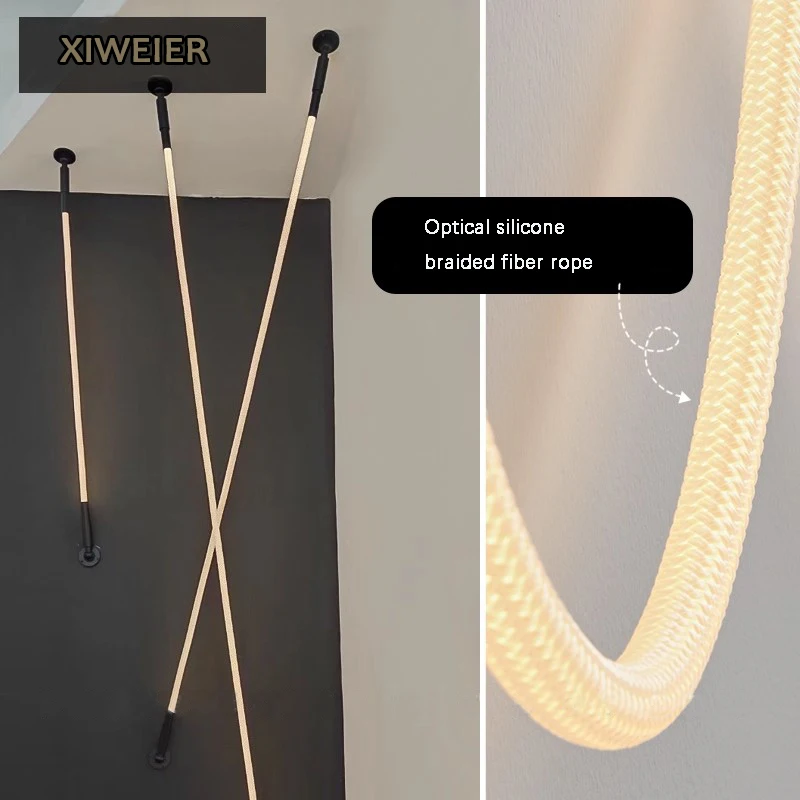 Nordic corridor designer decorative lights, minimalist silicone braided rope pendant lights for bedrooms and study rooms