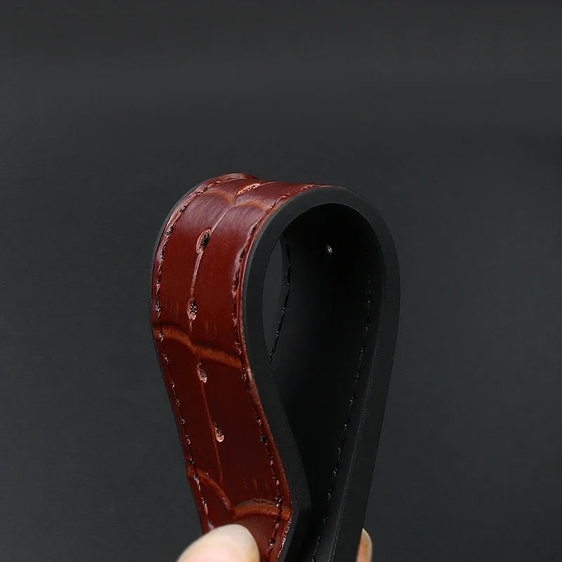 New Real Cow Leather + Rubber Brown Black Watch Band 26*19mm For Hublot Strap BIG BANG Watchband Stainless Buckle