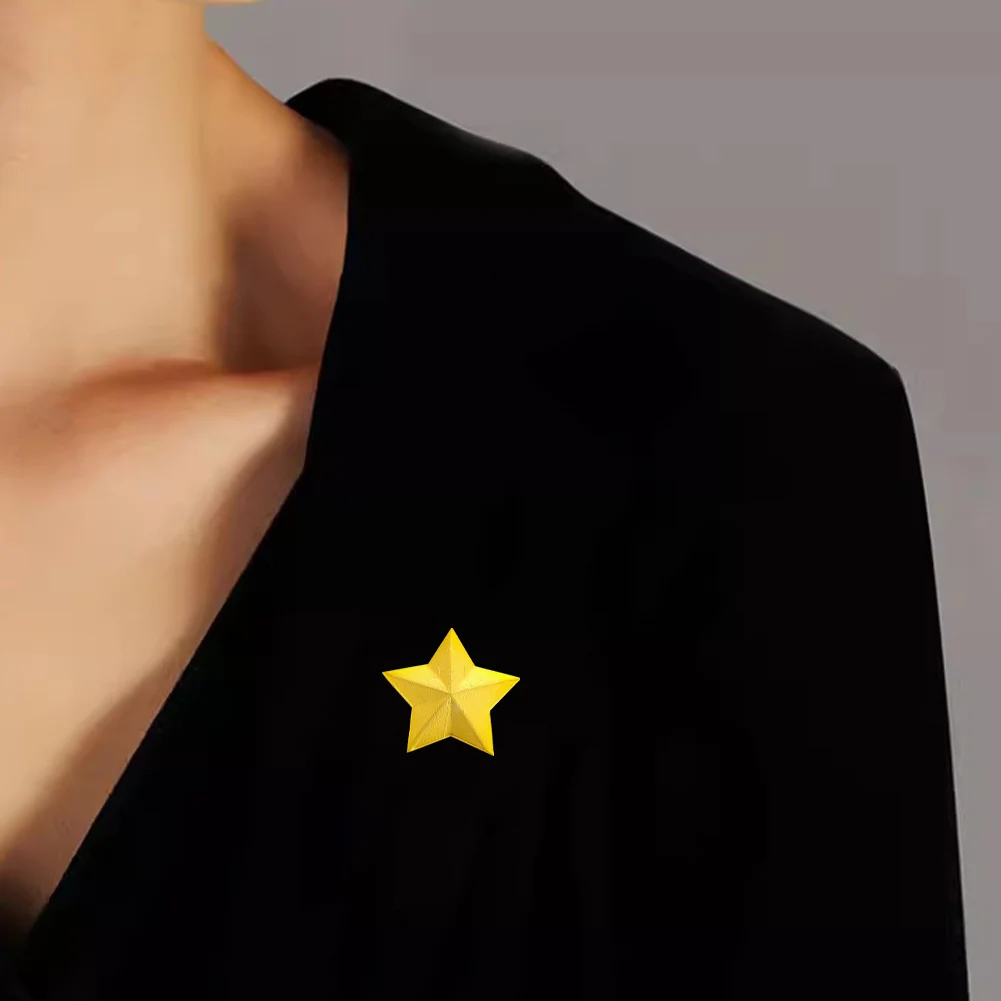 6PCS Star Lapel Pins Pentagram Brooch Badge Shirt Collar Hat Shoulder Celebration Labor Party Costume Jewelry Decor Party Gift