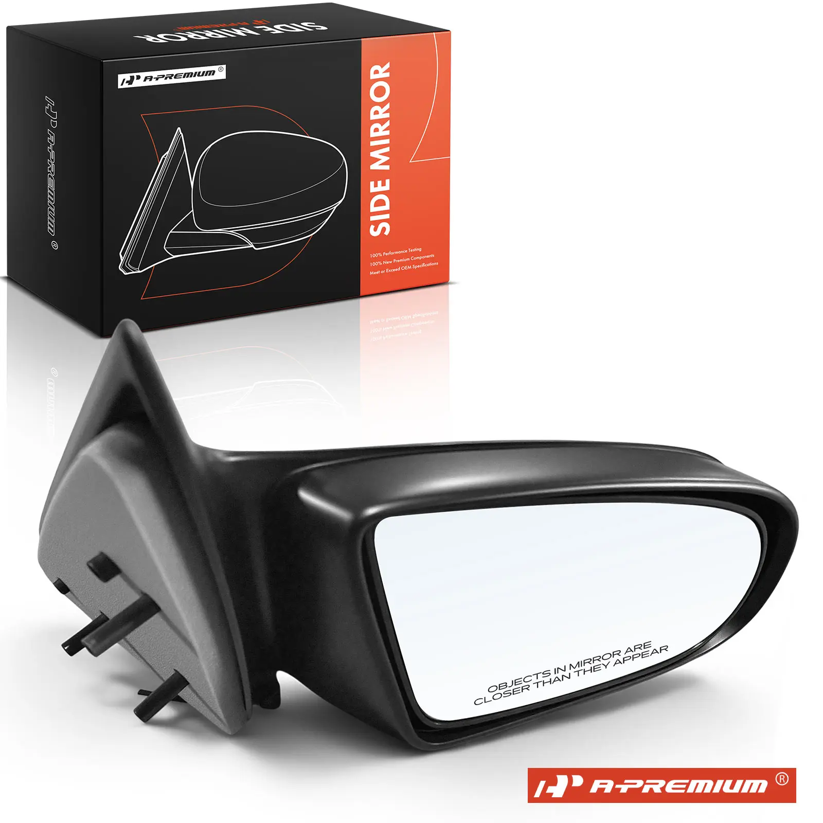 A-Premium Passenger Side Manual Door Mirror for Chevrolet Monte Carlo 1995-1999 Manual Folding Smooth Black