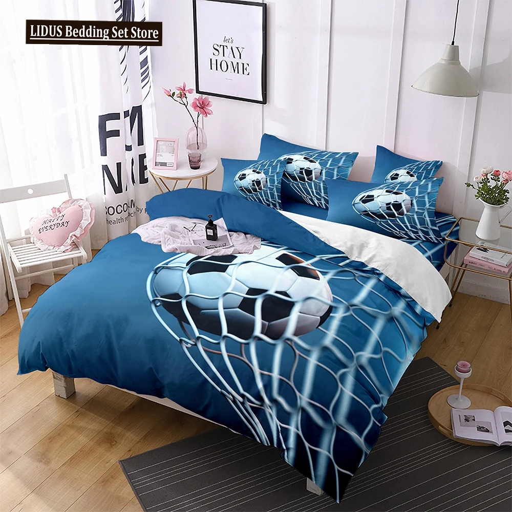 

Football Comforter Cover Queen Size American Soccer Bedding Set Sports Games Duvet Cover Set For Boys Girls Teen For Living Room