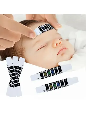 Termómetro con tira para la cabeza y la frente, termómetro para agua y leche, cuerpo para la fiebre, pegatina de temperatura para prueba de bebés y niños, cuidado del bebé, 10/20 piezas