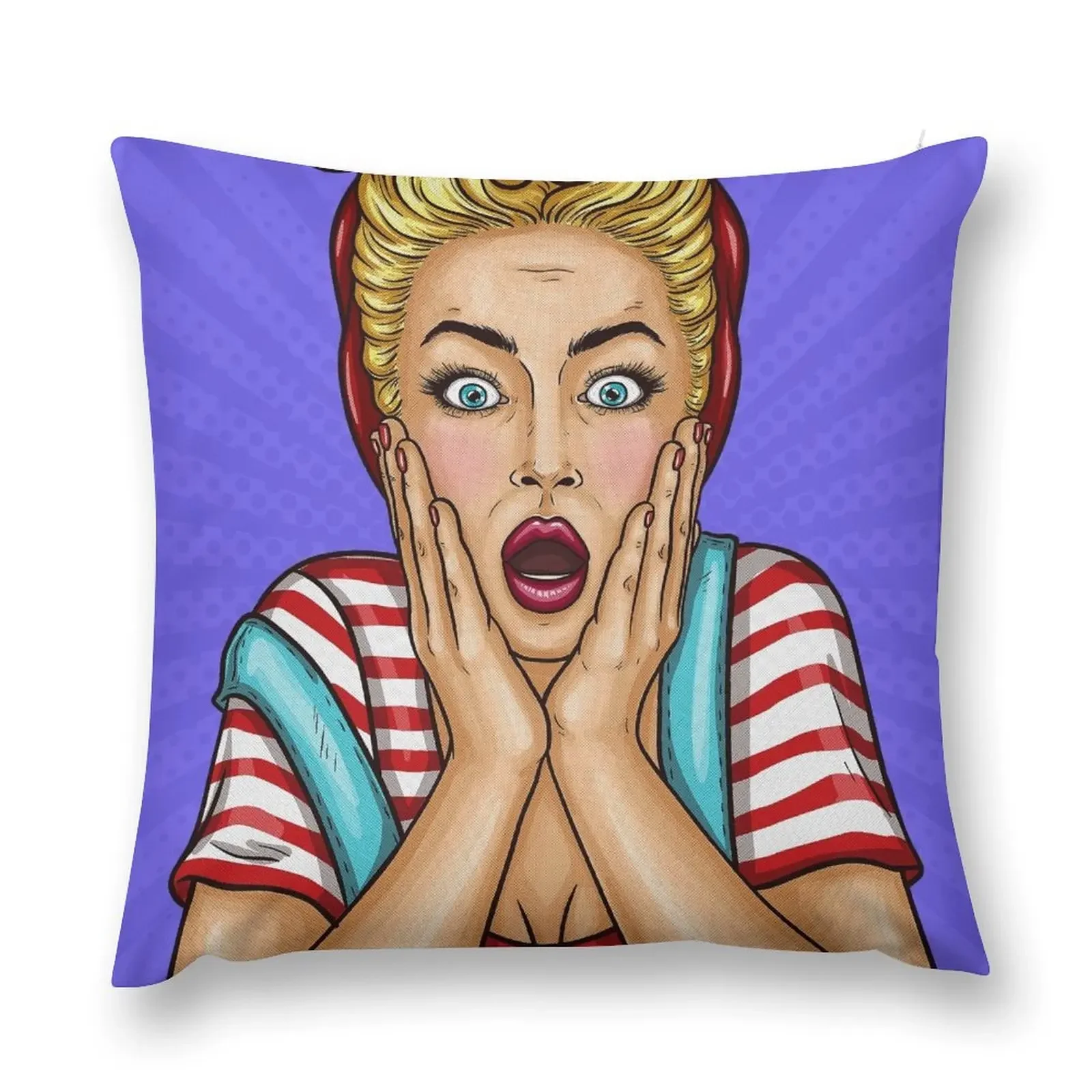 Shocked Pop Art (Puzzle) Throw Pillow Sofa Cover Christmas Pillows Cushions Home Decor pillow