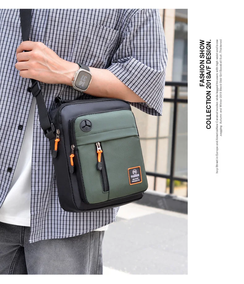 Geräumige Herrentasche, Umhängetasche, wasserdichter und abriebfester Rucksack mit mehreren Fächern, ideal für den Geschäftsalltag. – Detail 18