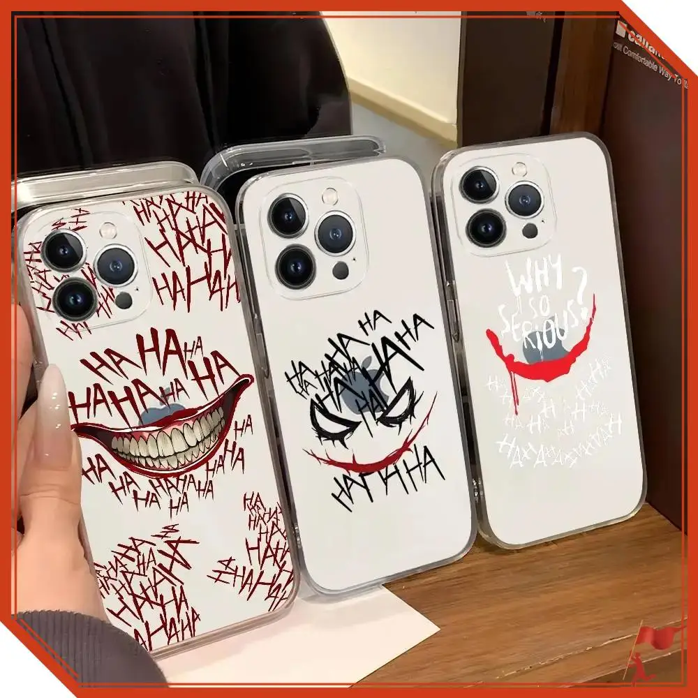 

Phone Case Silicone Soft for iphone 17 16 15 14 13 12 11 Pro MAX Plus X Cover Crazy Joker Smile Grotesque