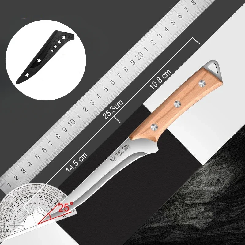Edelstahl Filet Ausbeinmesser Professionelles Kochküchenmesser Geschmiedetes Fleischbeil Fischschneidemesser Holzgriff