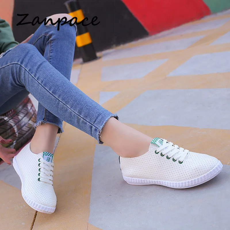 2023 Casual Platform Shoes Womes Summer Breathable White Sneakers Flats Ladies Shoes Lace-Up Platform Womens Shoes Large size 41