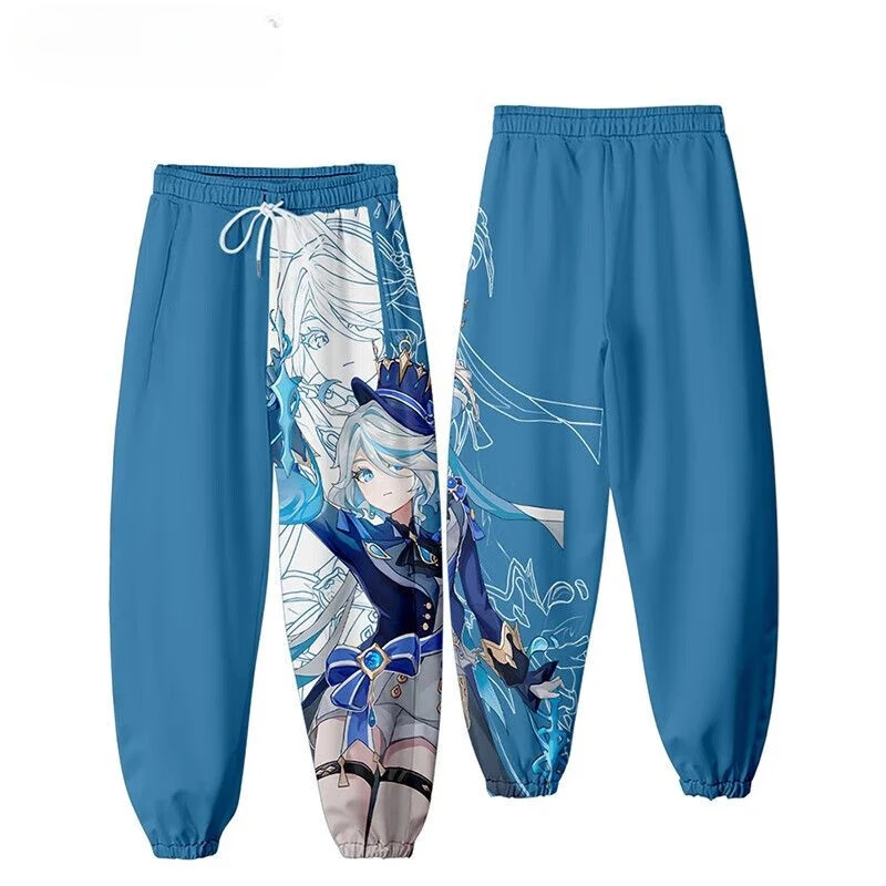 Pantalones de chándal de Anime Genshin Impact 3D para hombres y mujeres, pantalones casuales Harajuku, Hip Hop, Furina Focalors, disfraces de Cosplay