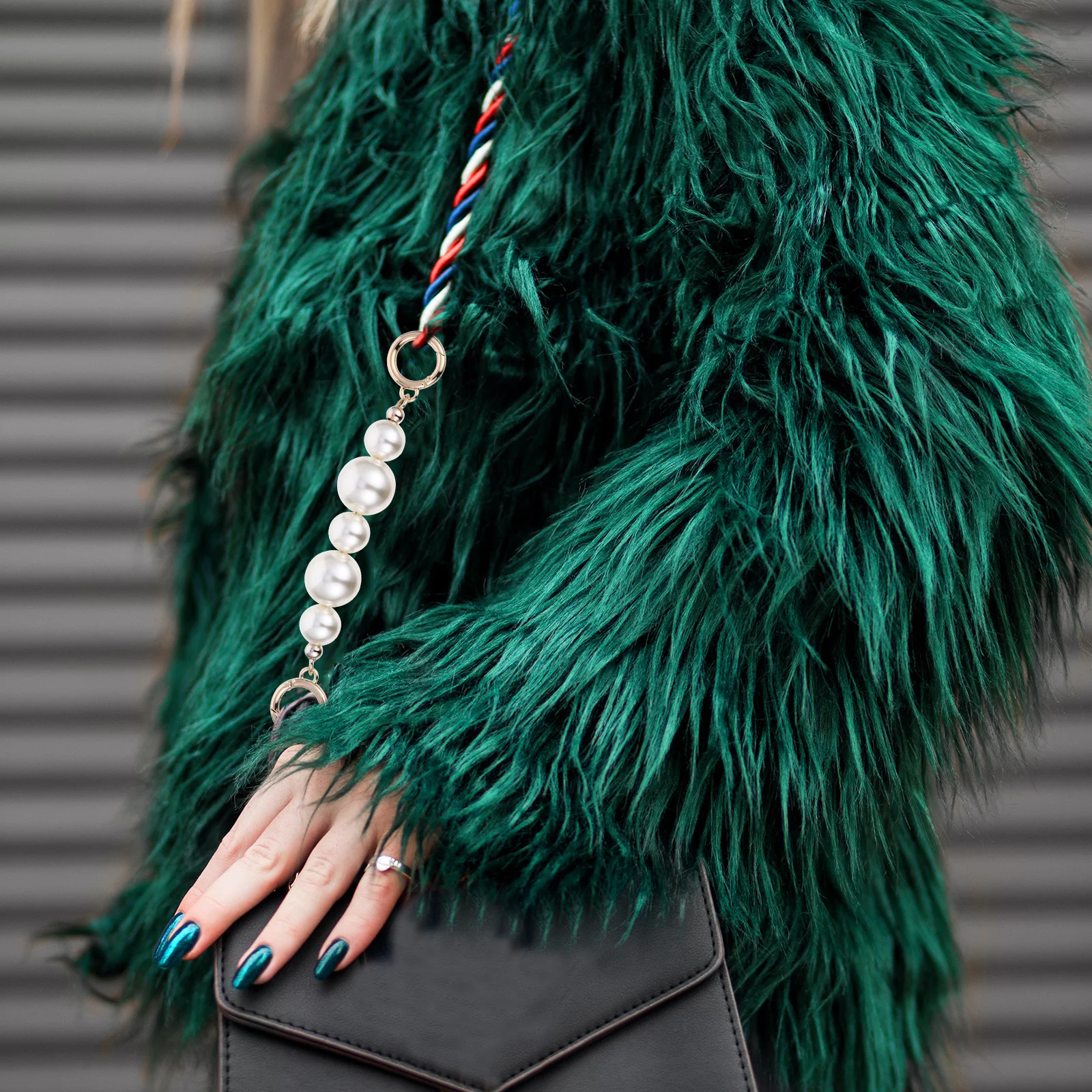 1 pçs saco de pérola corrente imitação pérola cinta diy bolsa alça substituição extensor corrente saco acessórios embreagens alça