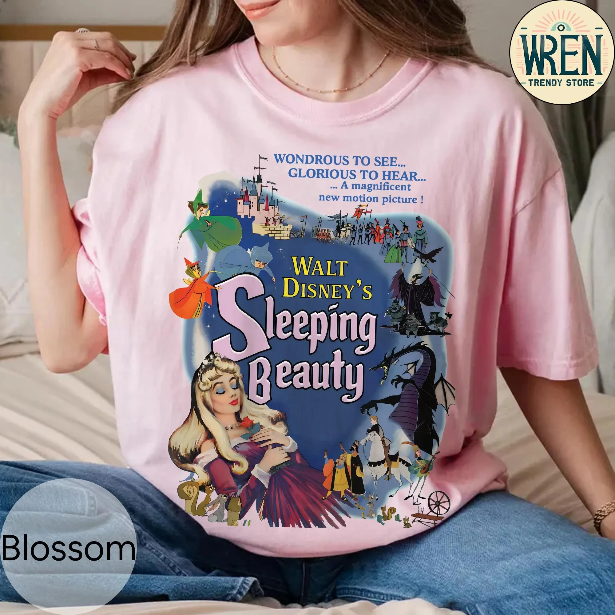 Camisa retro de princesa Aurora La Bella Durmiente Camisa retro de princesa de Disney, camisa de Aurora de Disney, camiseta de viaje para niñas de Disney