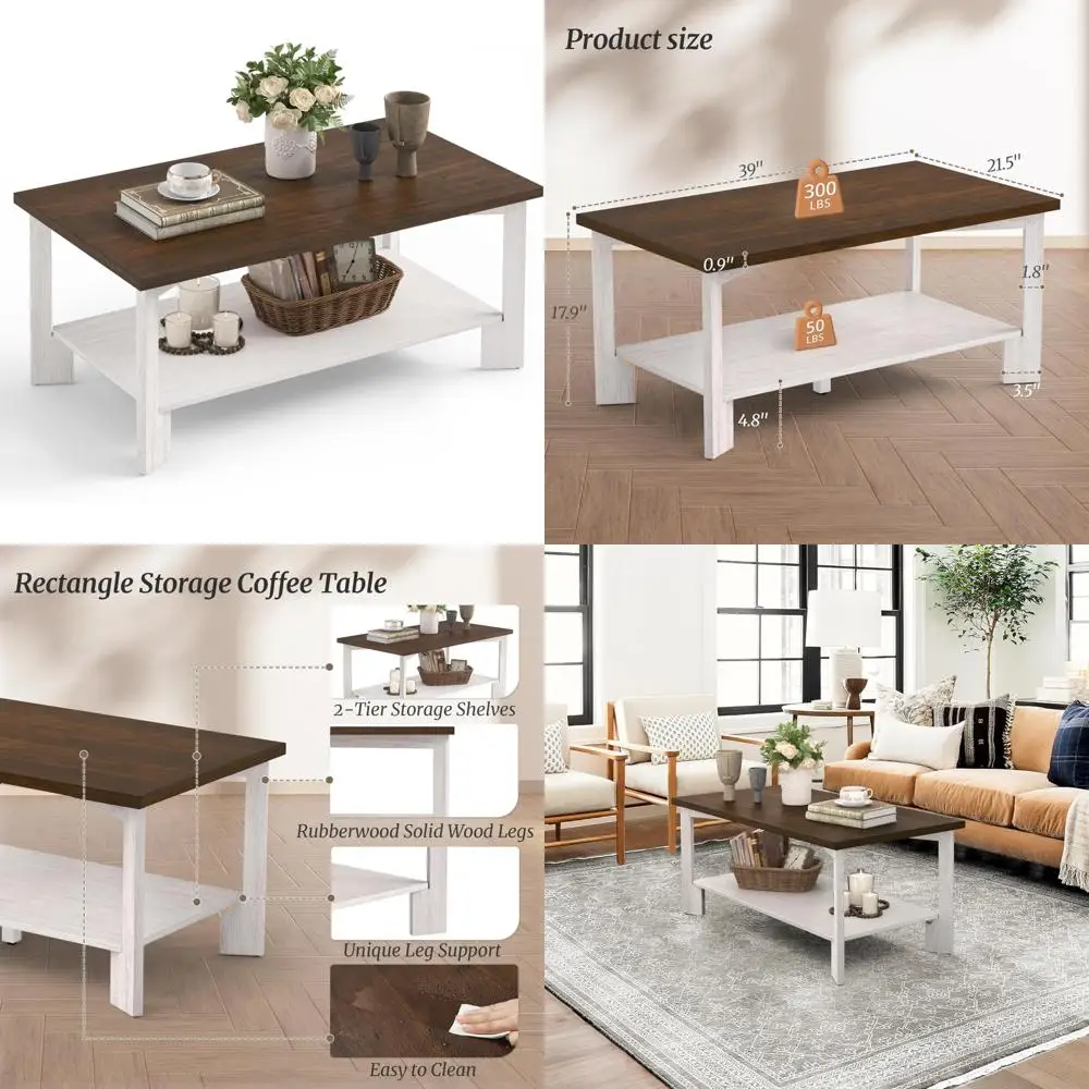 

Современный журнальный столик из орехового дерева середины века, прямоугольный деревянный акцентный столик 39 дюймов для офиса и гостиных