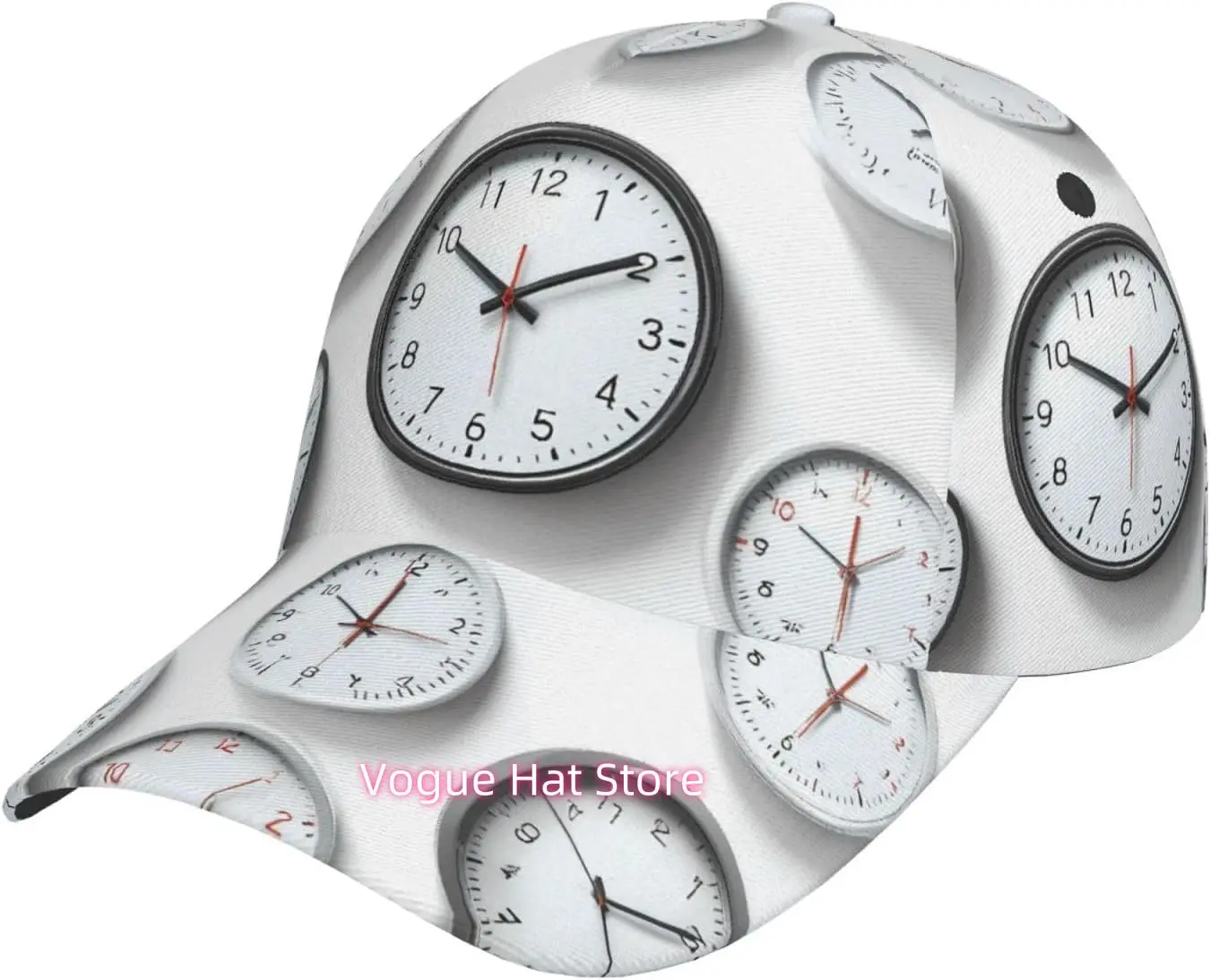 Vintage Clock Face Classic Adjustable Baseball Cap, Fashionable Sun Hat for Unisex, Suitable for Outdoor Black