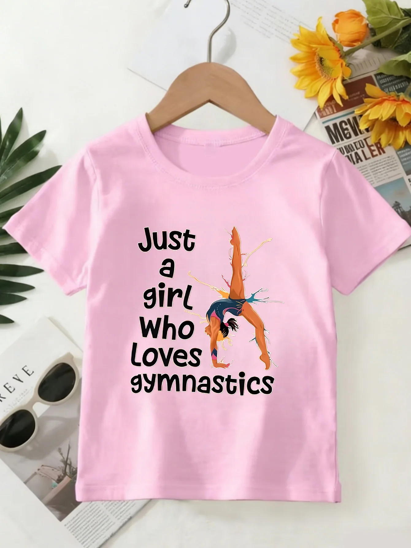 Just A Girl Who Loves Gymnastics Print T Shirt Family Matching Outfit Boys Girls Kids Short Sleeve Children Daily Tees