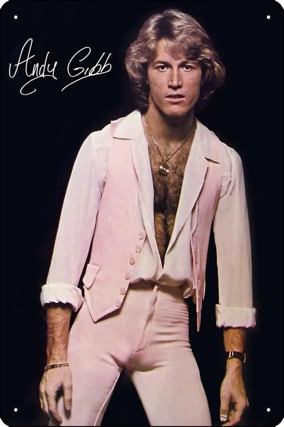 Andy Gibb Poster Metal Tin Sign 12 X 8 Inch Funny Man Cave Home Office Bar Decor