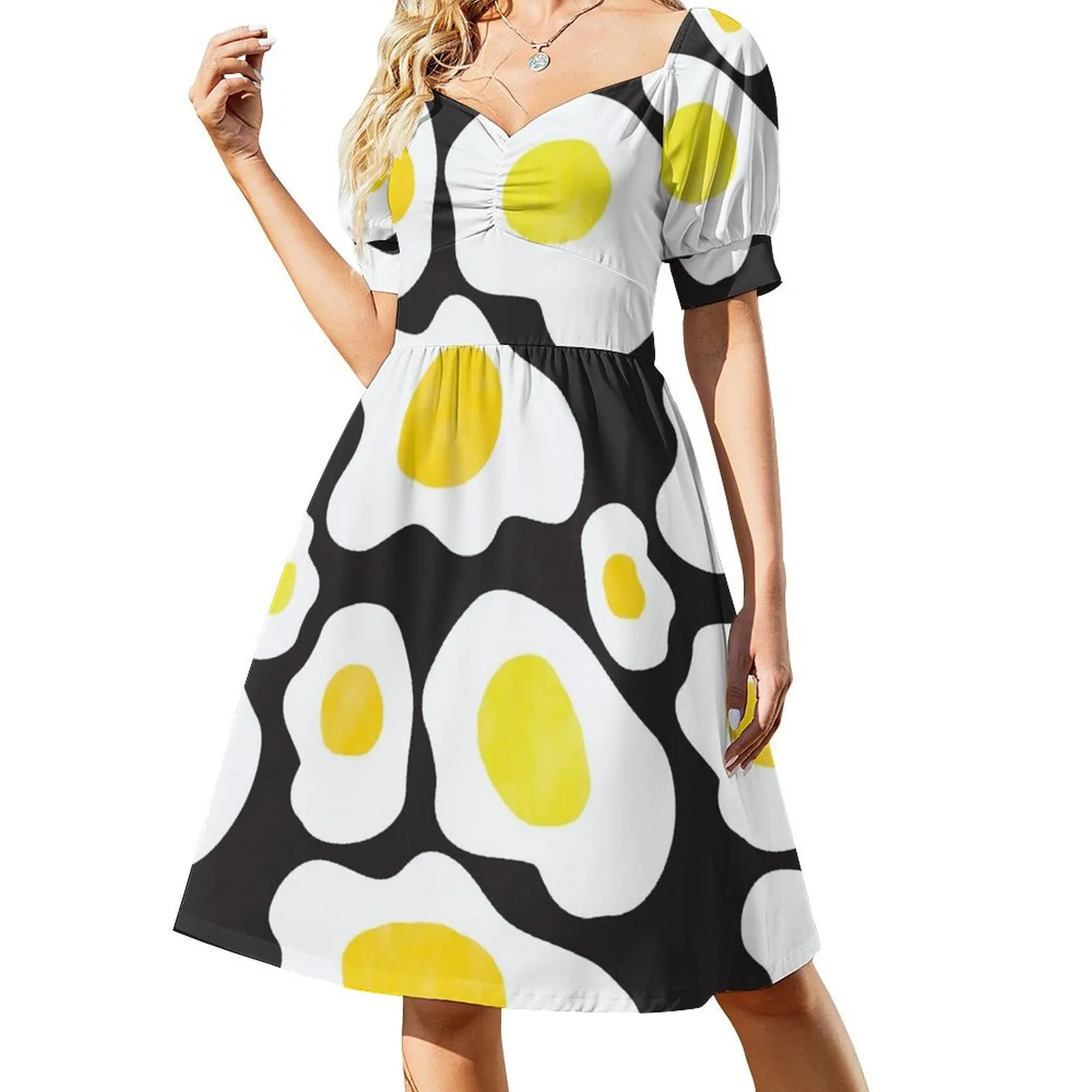 

Fried Eggs world record egg Short Sleeved Dress women clothing 2025 new arrivals elegant dresses plus sizes sexy dress Dress