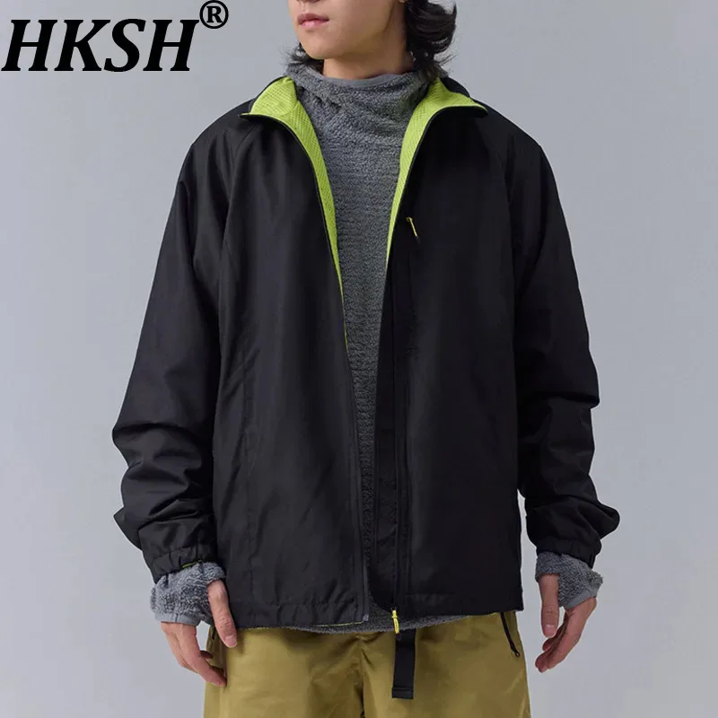 

HKSH Autumn New Unisex Jacket Lightweight Windproof Water-Resistant Breathable Warm Coat Stand Collar Zipper Sporty Chic HK11653