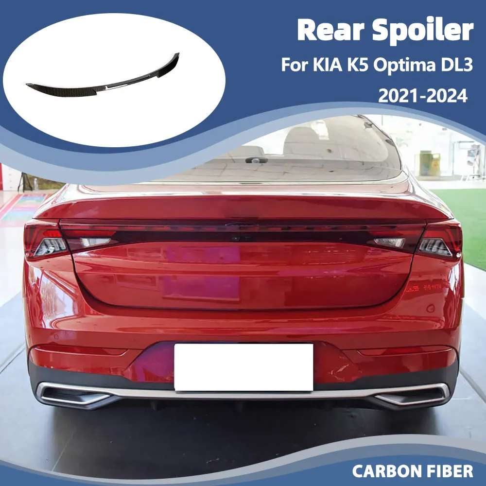 

Carbon Fiber Car Rear Trunk Spoiler for KIA K5 Optima DL3 2021-2024 Rear Trunk Boot Spoiler Wing Body Kits Rear Trunk Wing Lip