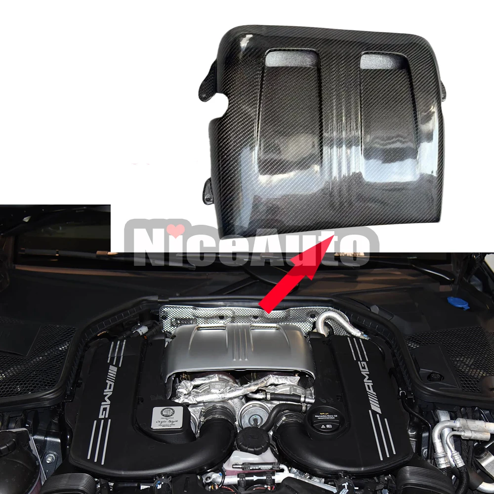 Real Carbon Fiber Inside Engine Bonnets Hood Cover Body Kit for Mercedes Benz W205 C63 AMG GT R PRO 2015 - 2018 Car Accessories