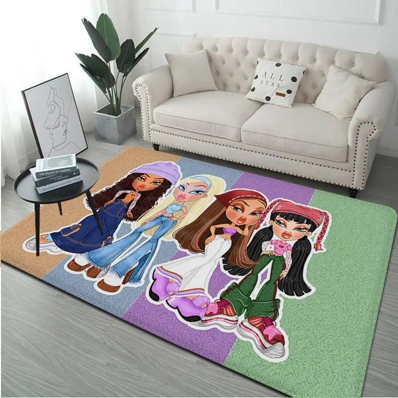 Bratz Dolls Long Rugs Nordic Style Bedroom Living Room Doormat Home Balcony Anti-Slip Hotel Decor Mat