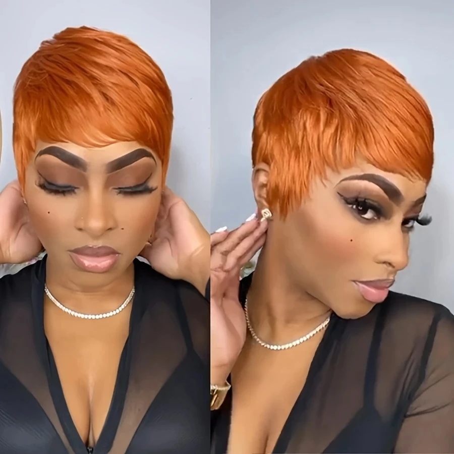 350가지 색상의 기계 제작 픽시컷 짧은 생머리 가발 (여성용)