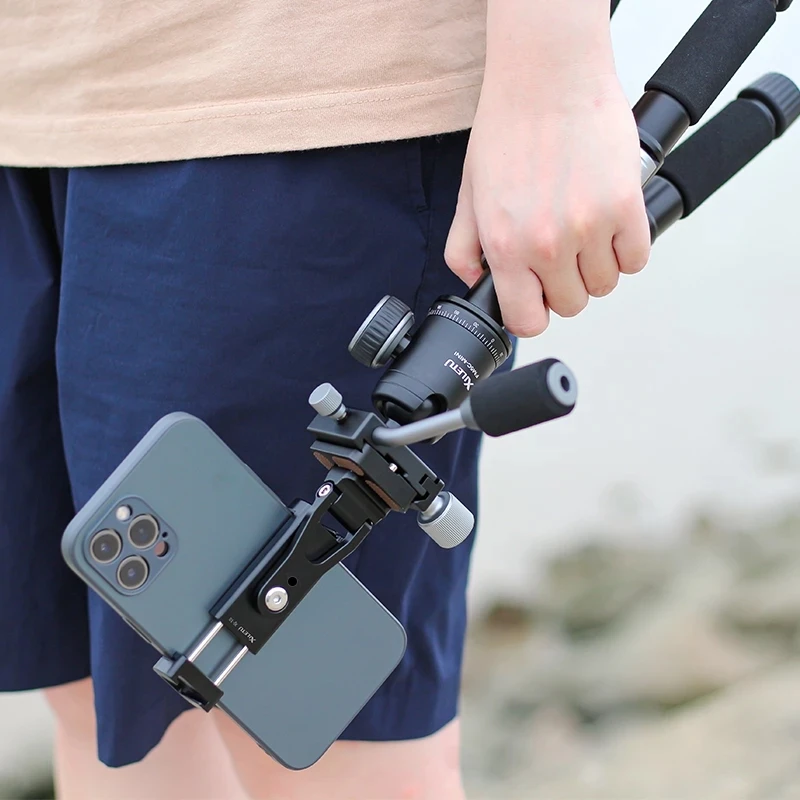 XILETU FM5C 미니 전문 데스크탑 삼각대, 탈착식 핸들 볼 헤드, SLR 디지털 카메라 미러리스 카메라 스마트폰용