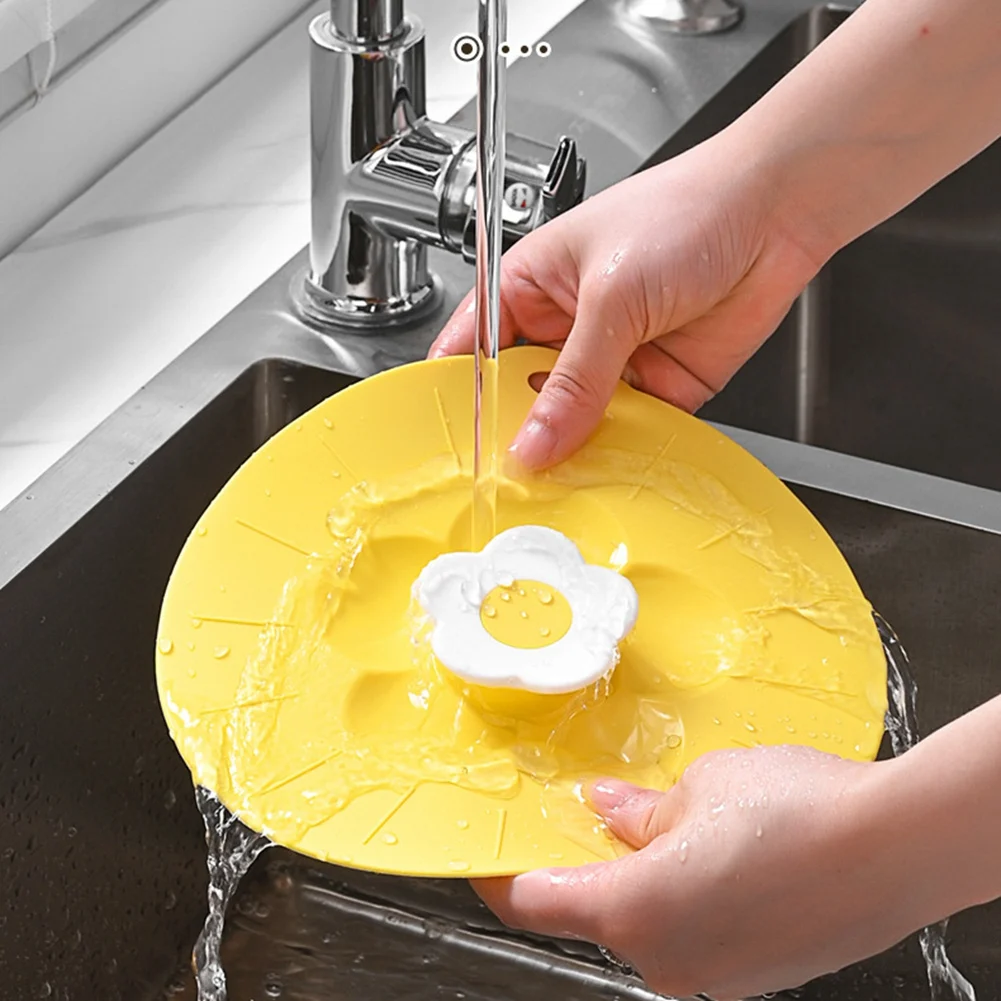 Silicone Flower Shape Handle Food Wrap Microwave Bowl Cover Dustproof Fresh Keeping Cooking Pot Pan Lid Reusable Kitchen Gadgets view 6