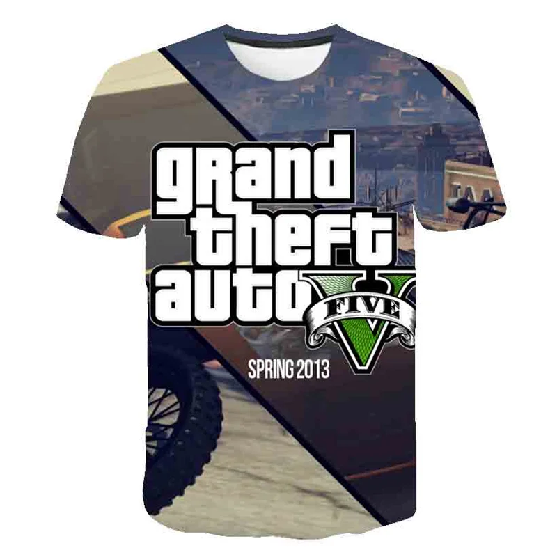 

Grand Theft Auto Game GTA 5 T Shirt Kids Boys Clothes Summer Short Sleeve Girls Tops Tees Children Clothing Teen GTA 5 Shirts